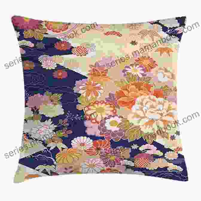 An Illustration Of An Acanthus Pillow With A Japanese Style Floral Design Acanthus Pillow: Illustrated Of Haiku And Senryu