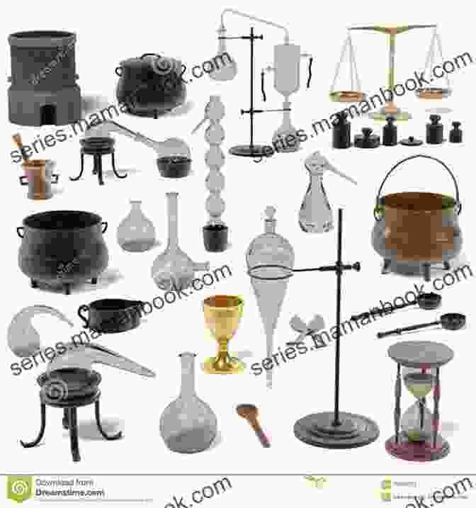 Illustration Of Alchemical Tools And Equipment The Secrets Of Alchemy (Synthesis)