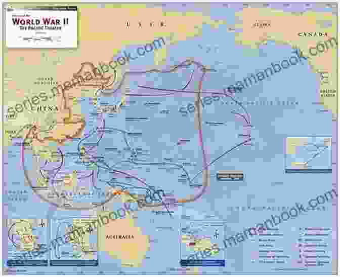 Map Of The Pacific Theater Of World War II World War 2 Japan: (Pearl Harbour Pacific Theater Iwo Jima Battle For The Solomon Islands Okinawa Nagasaki Atomic Bomb)